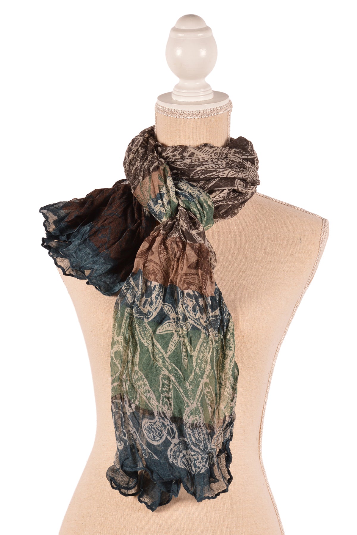 DGY 31.5X71" PALM PRINT SCARF