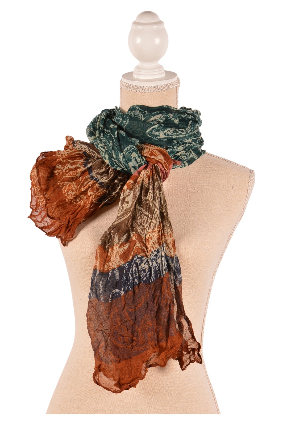 GR 31.5X71" PALM PRINT SCARF