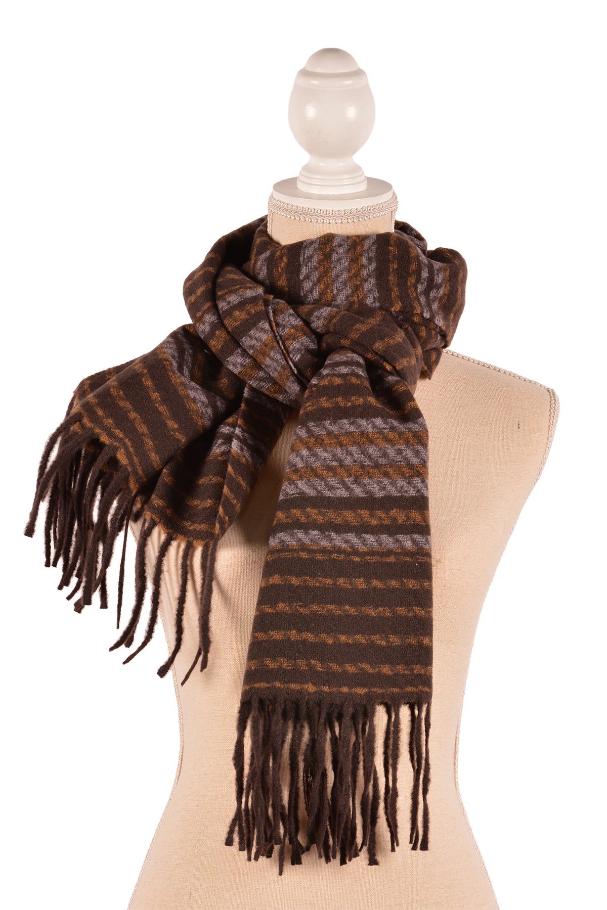 PU 27.5X71" STRIPE SCARF