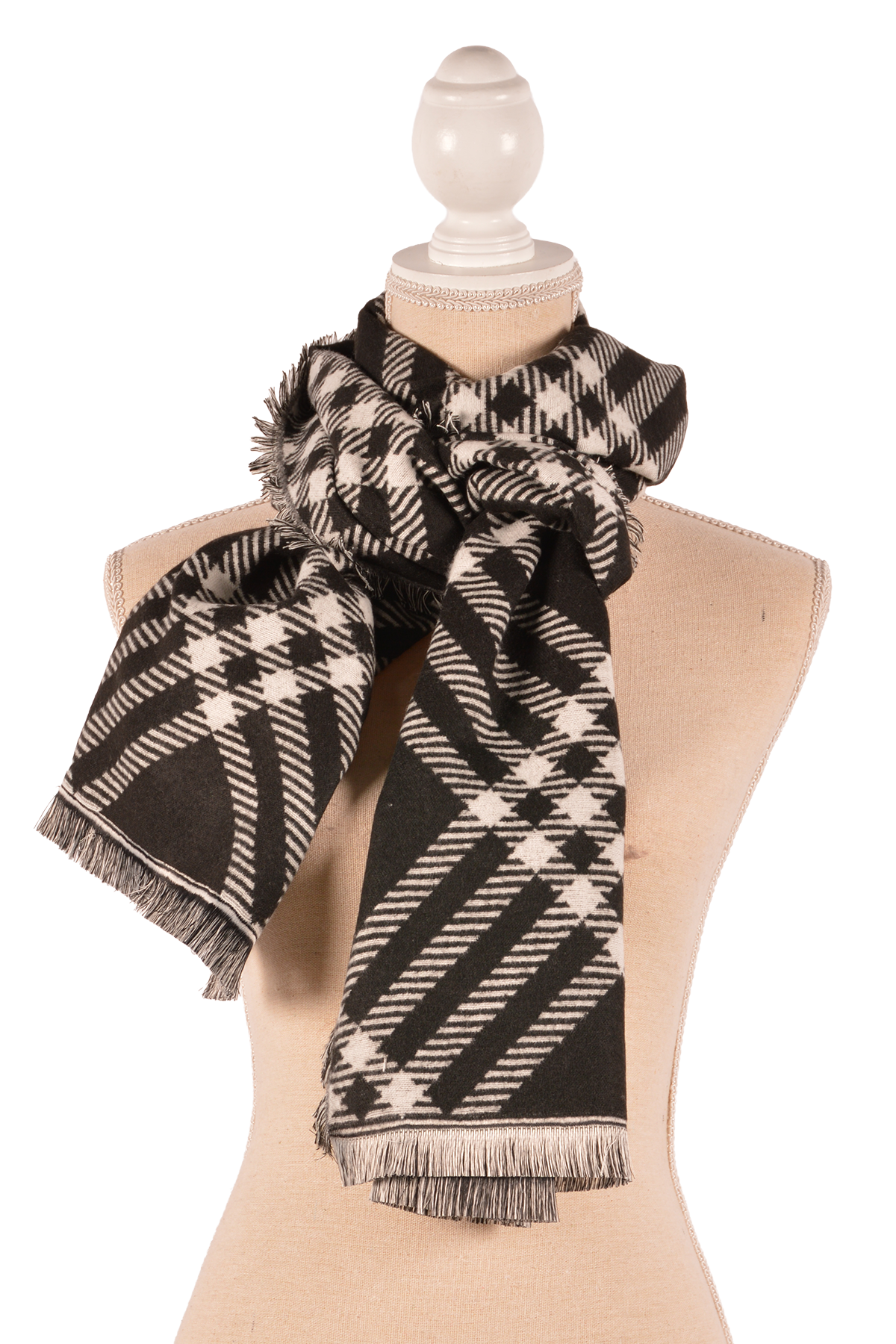 BK 24X75" DIA PLAID SCARF