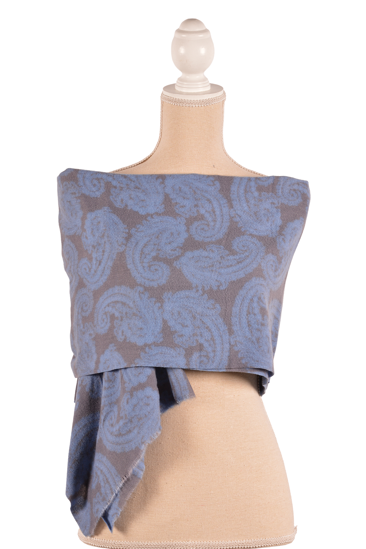 BL 27.5X71" PAISLEY SCARF