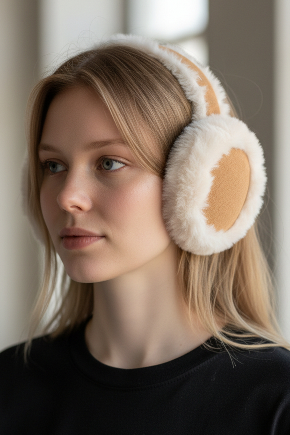 BE FAUX SHEARLING EAR MUFFS