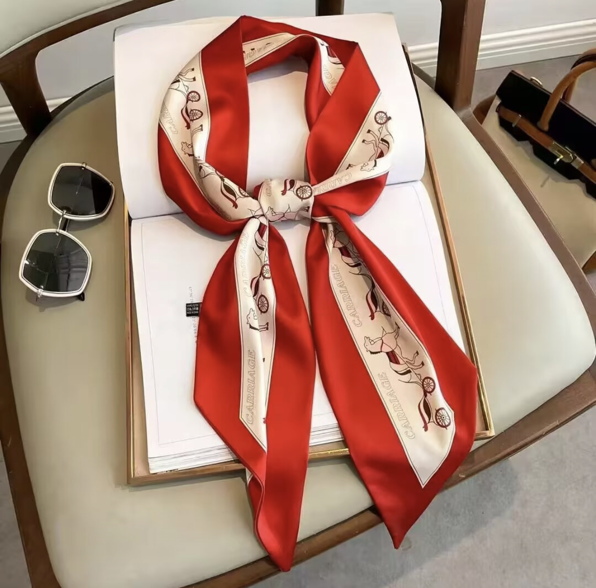 Rd Carriage Skinny Scarf 5x57"