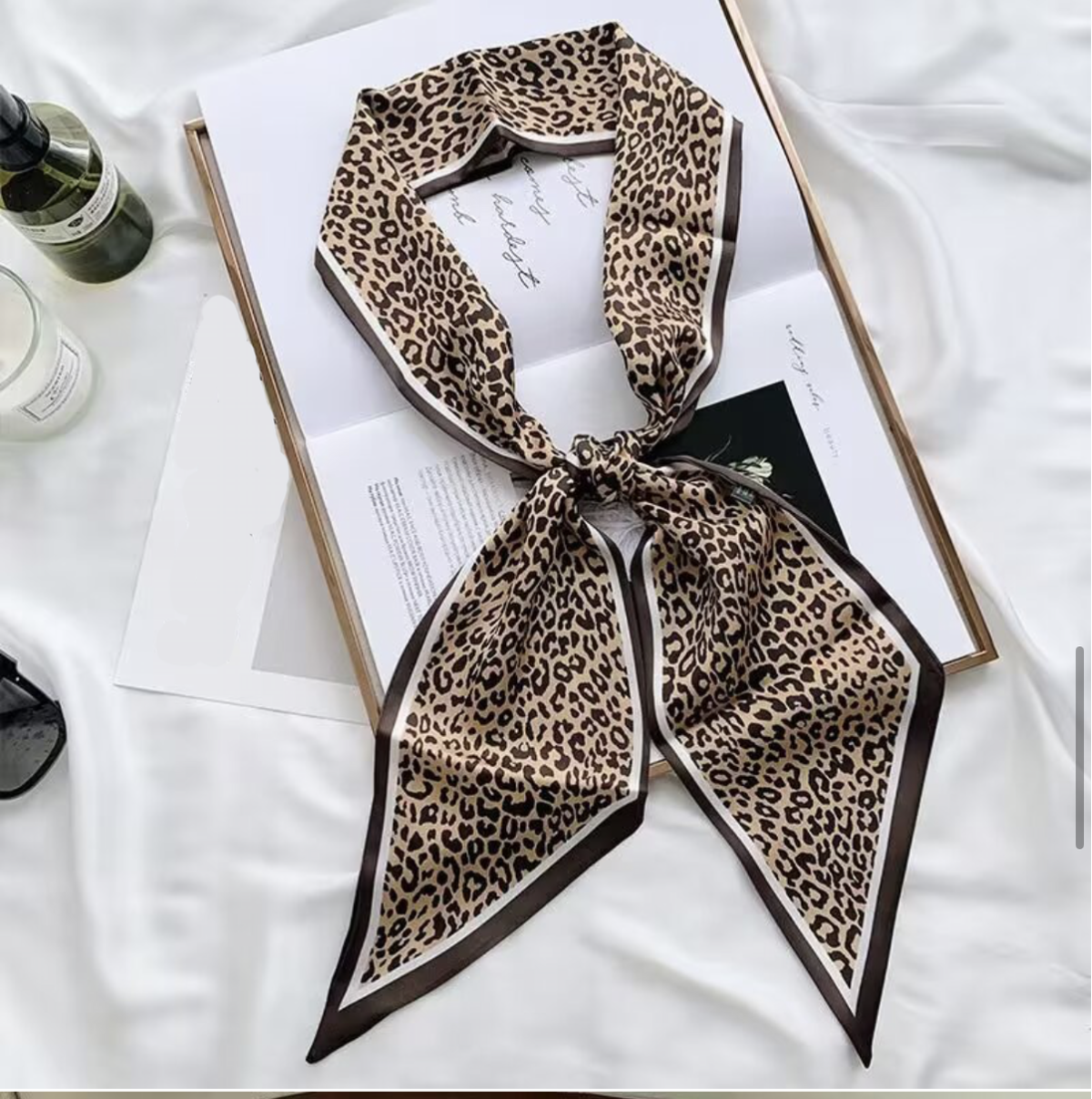 Br Leopard Skinny Scarf 5x57"
