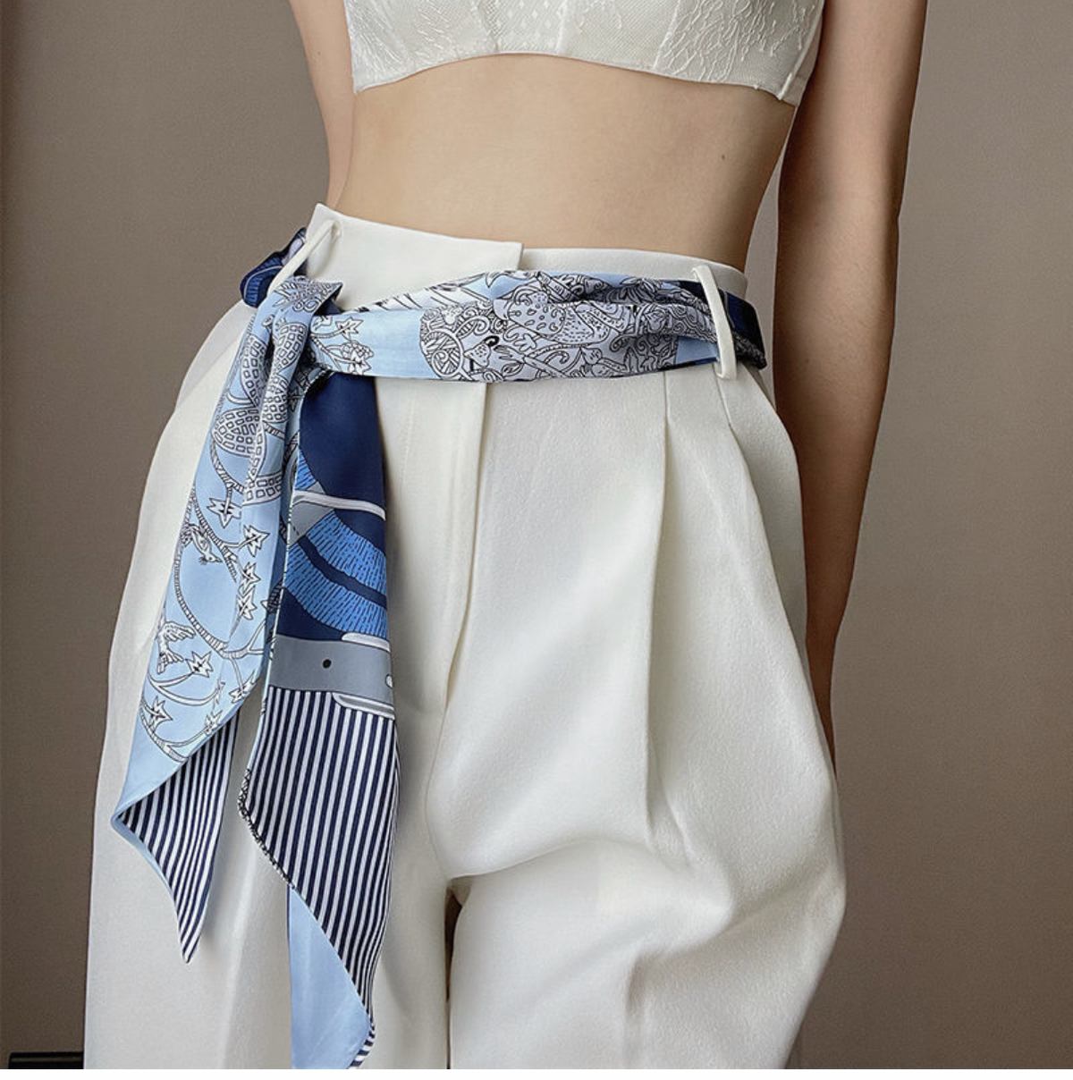 Bl Printed Skinny Scarf 5x57"