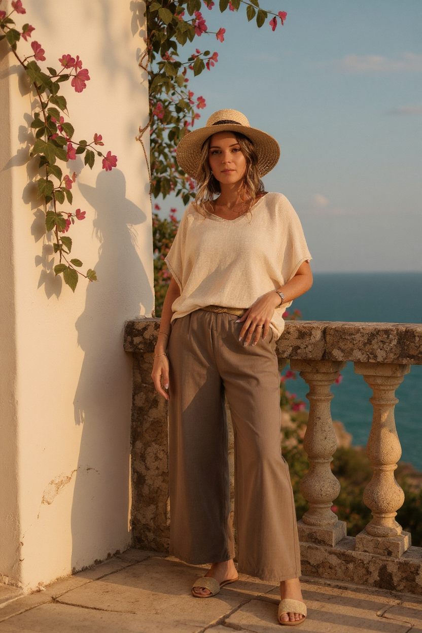 Short Sleeve Vneck Cotton Top