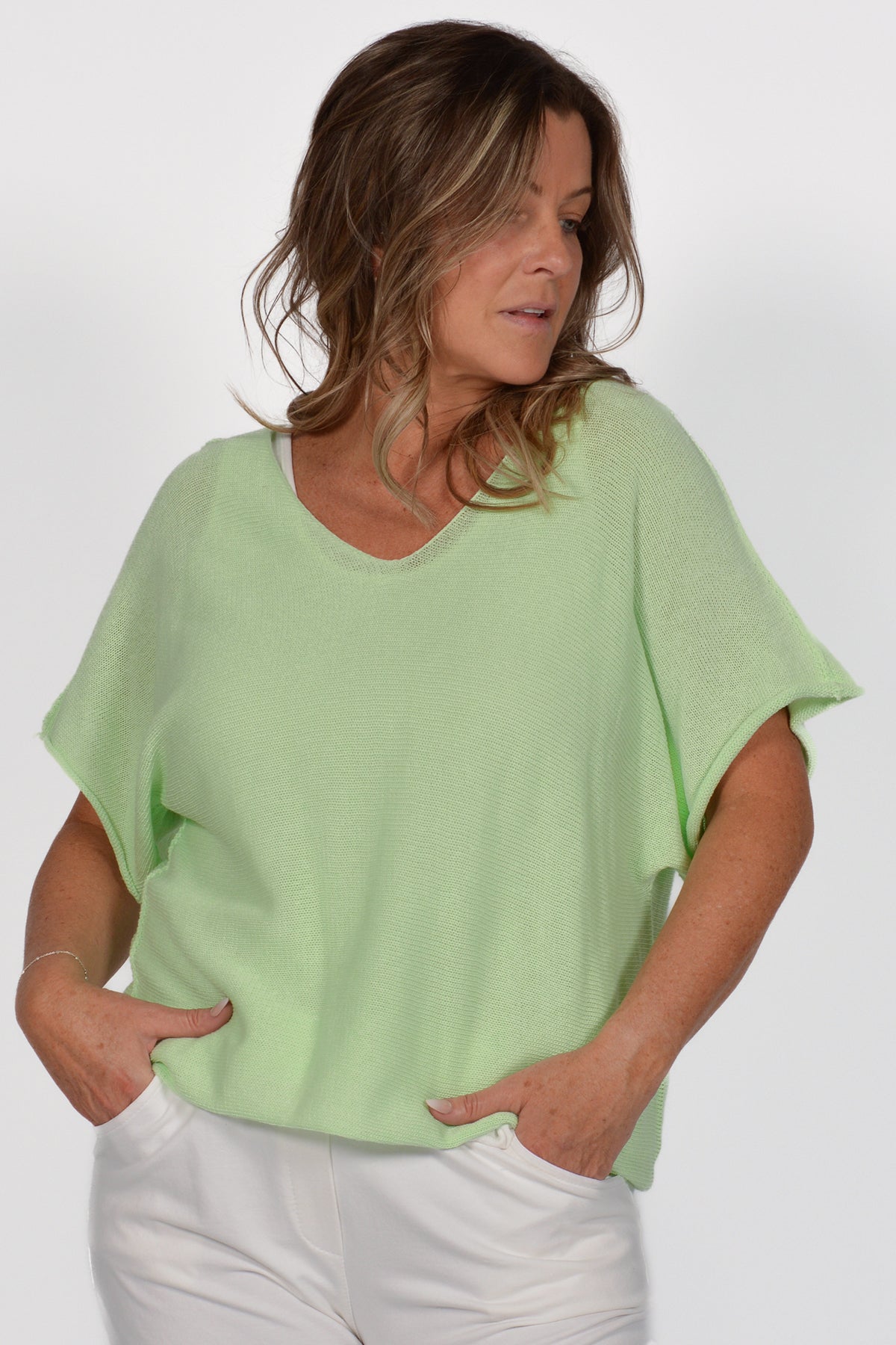 Short Sleeve Vneck Cotton Top