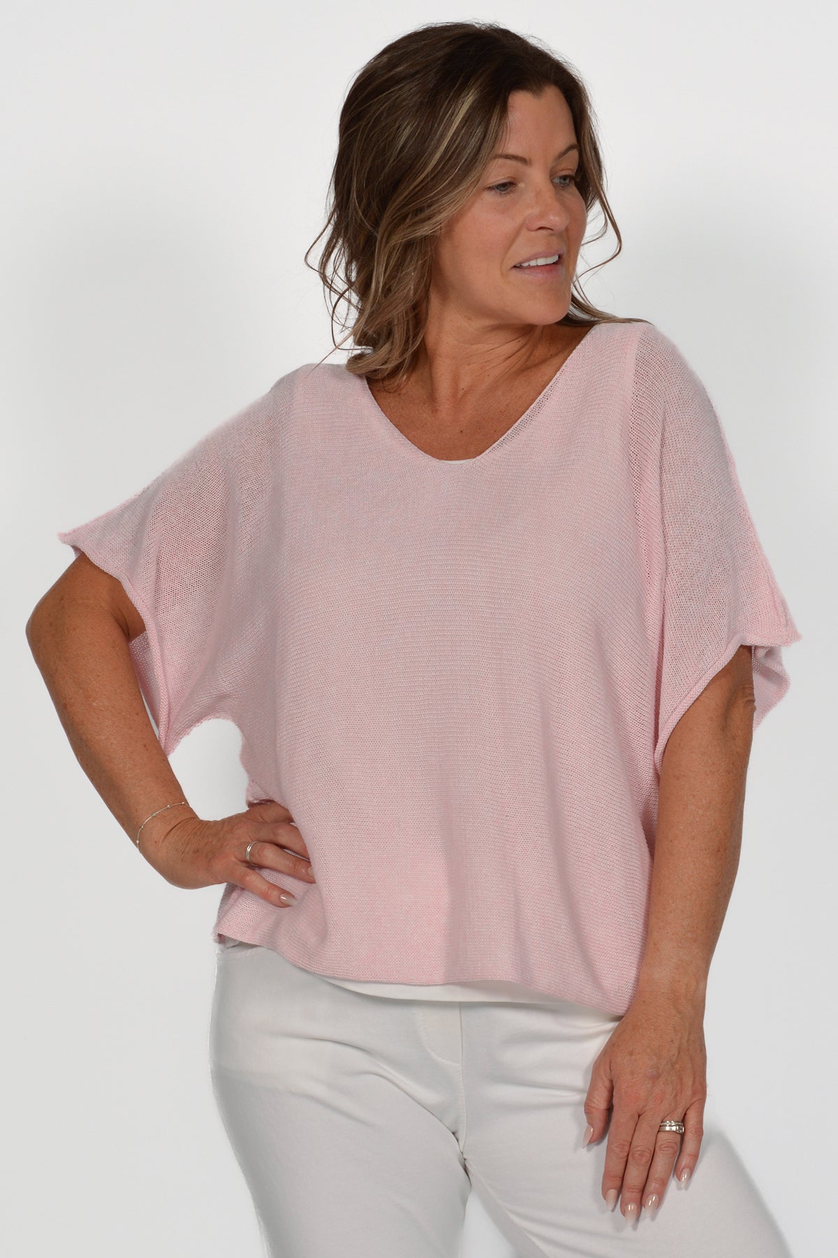 Short Sleeve Vneck Cotton Top
