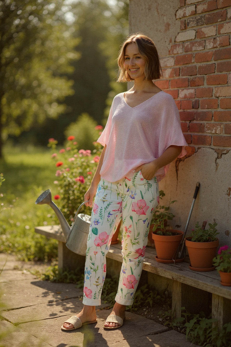 Short Sleeve Vneck Cotton Top