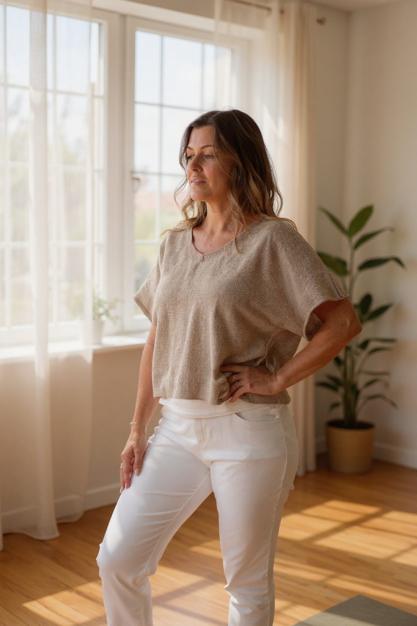 Short Sleeve Vneck Cotton Top