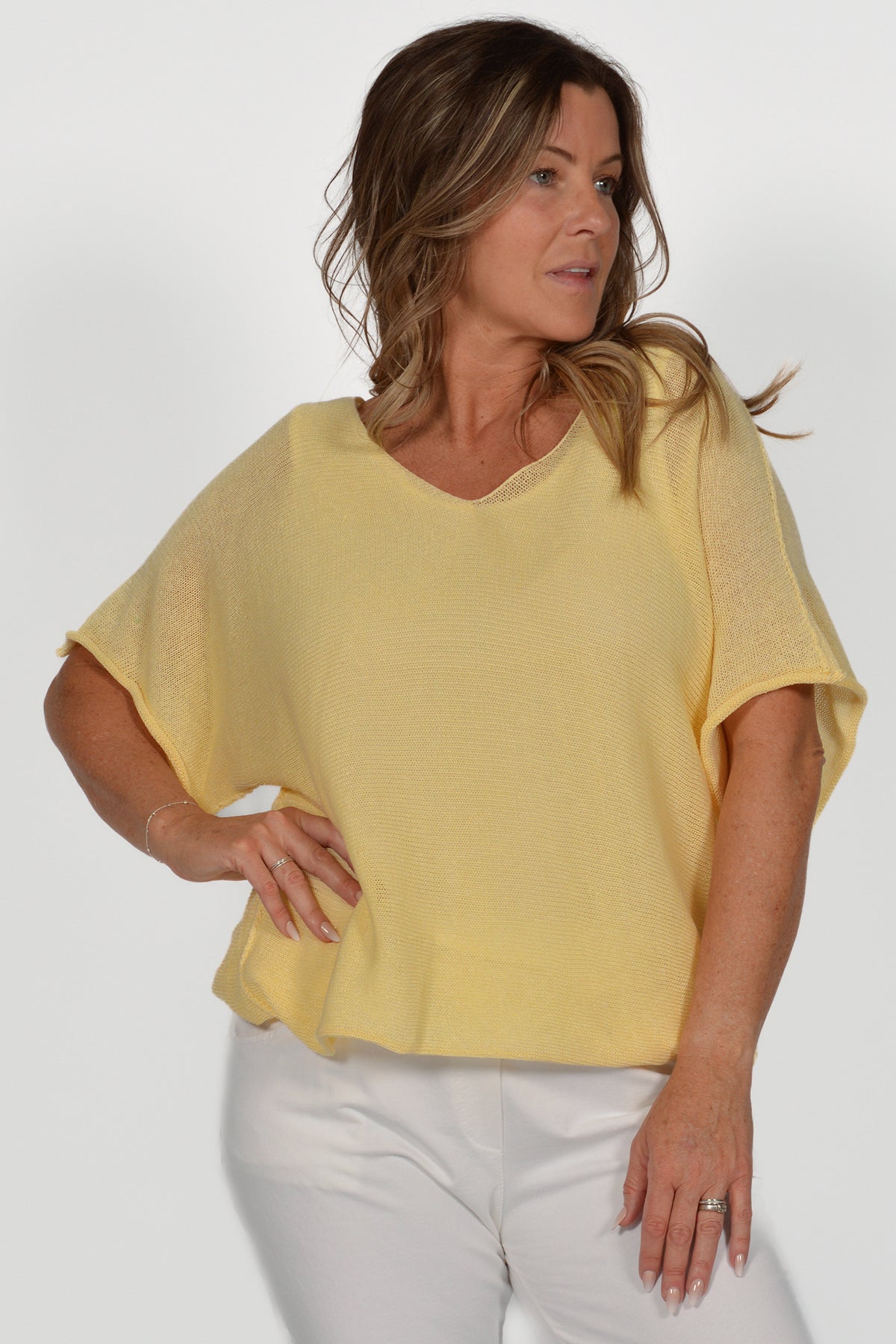 Short Sleeve Vneck Cotton Top