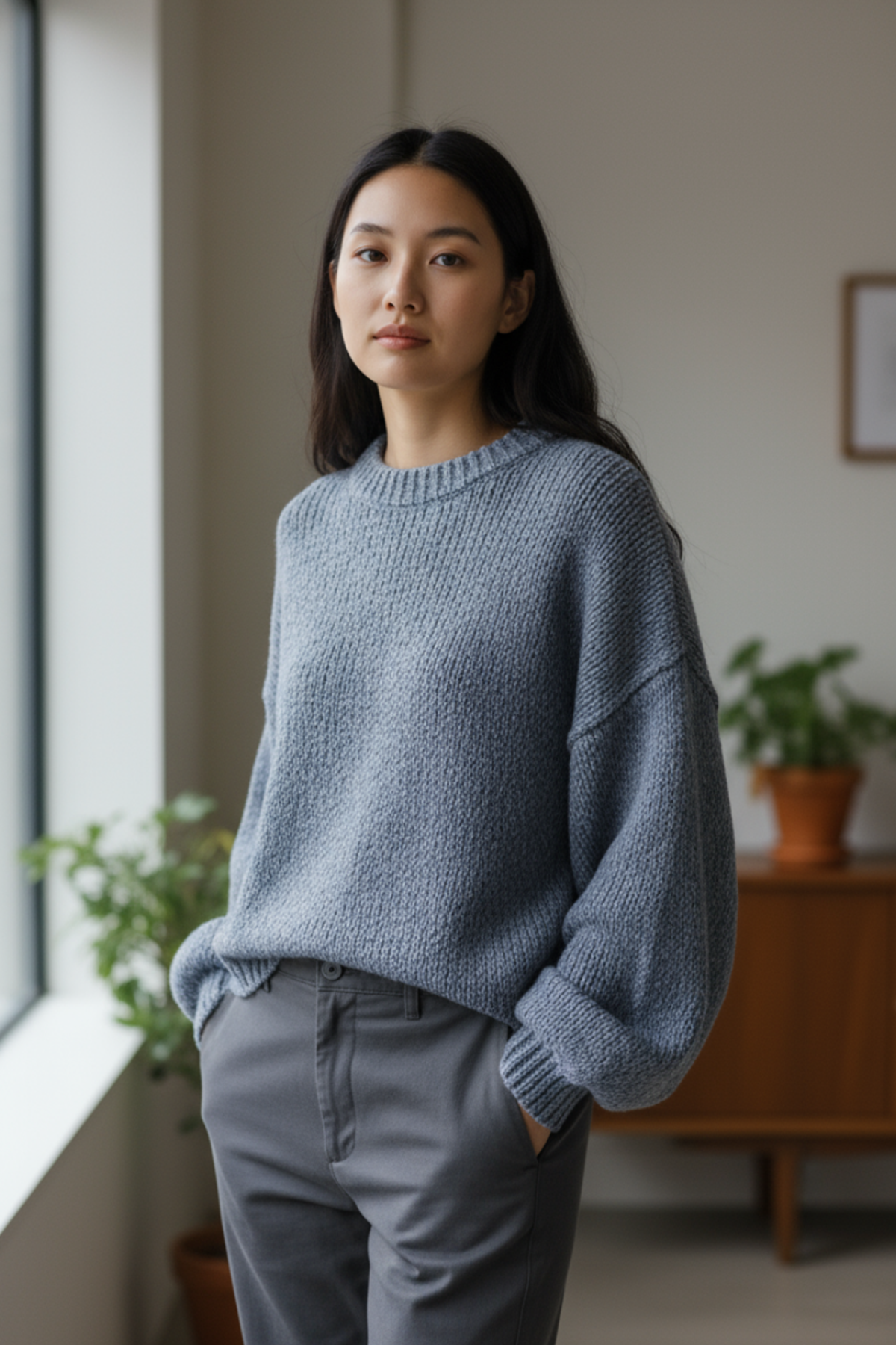BJ CHUNKY KNIT CREW SWEATER