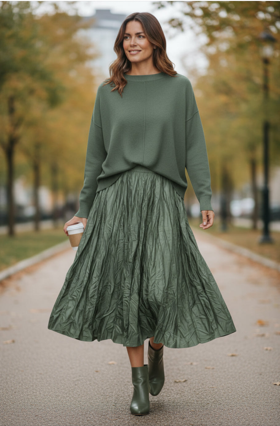 GR CRINKLE SATIN SKIRT