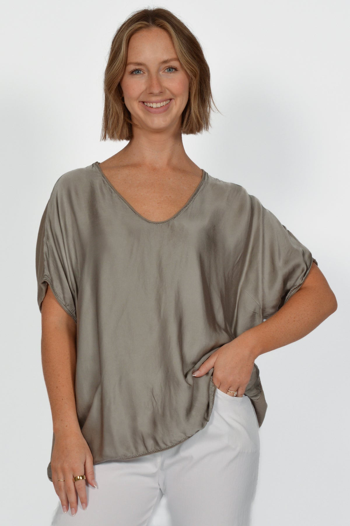 Satin Front Tee