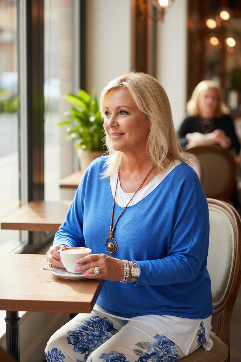 BL 2PC TUNIC W/NECKLACE