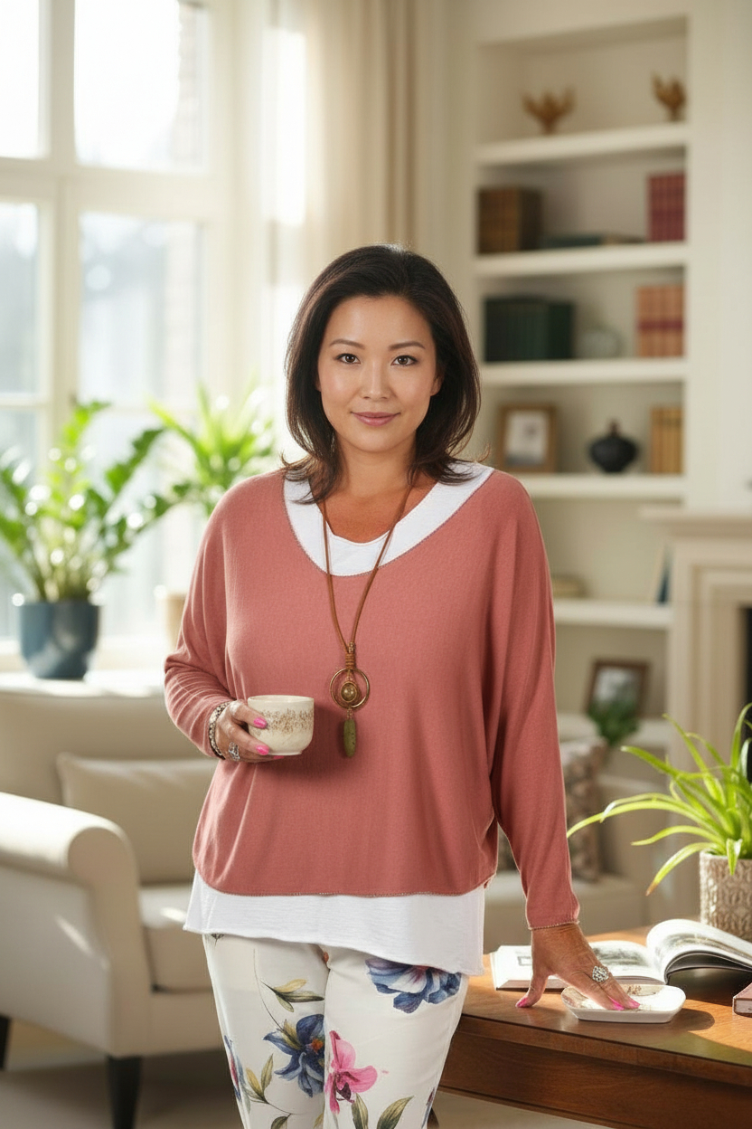 RU 2PC TUNIC W/NECKLACE