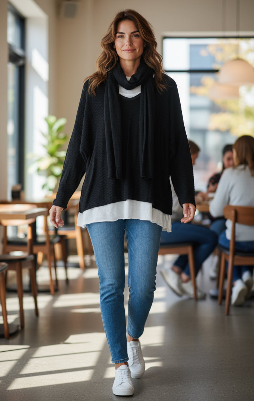 BK HONEYCOMB 2PC TOP W/SCARF