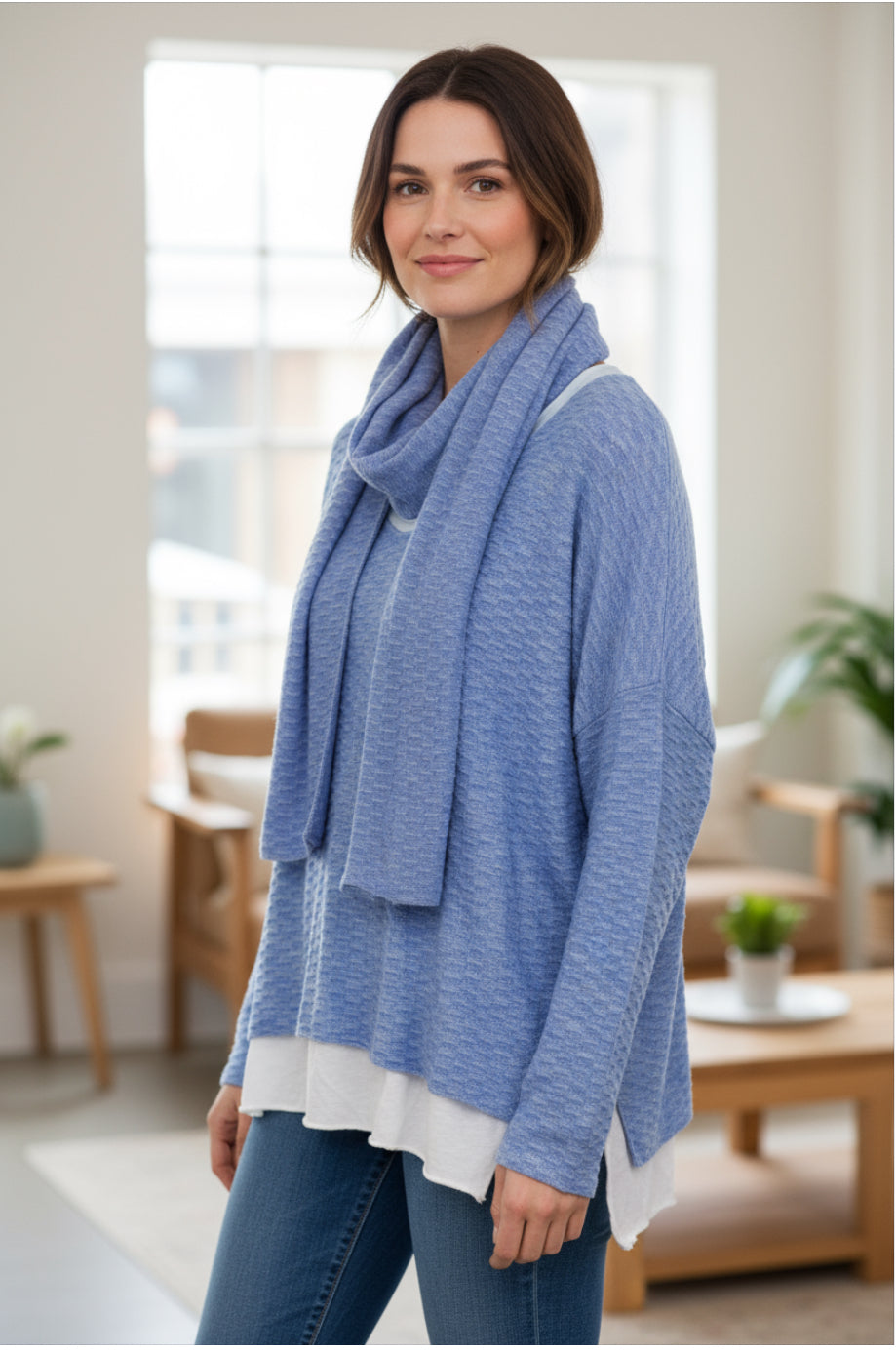 LBL HONEYCOMB 2PC TOP W/SCARF
