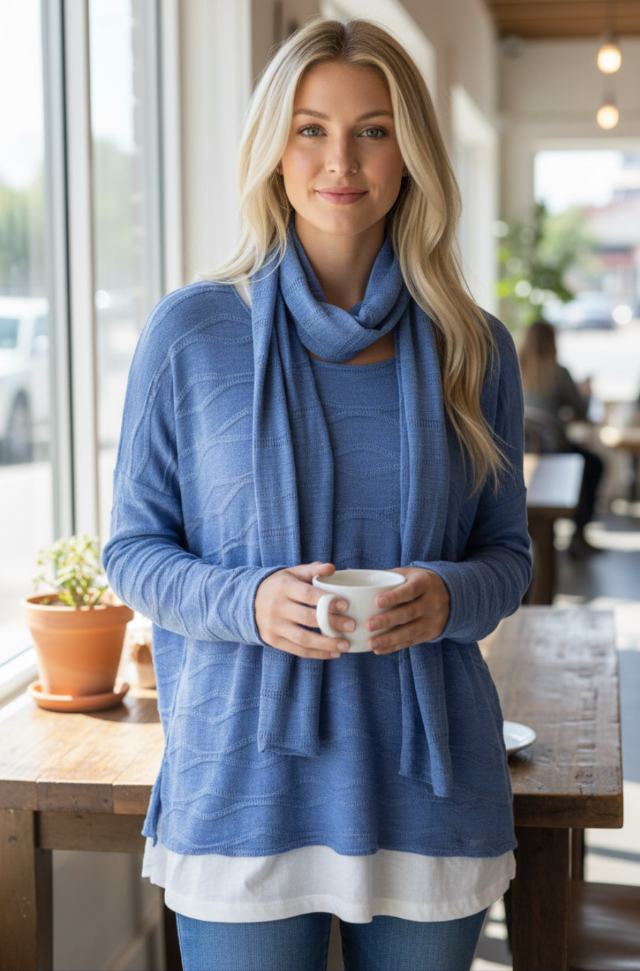 LBL BRAIDED 2PC TOP W/SCARF