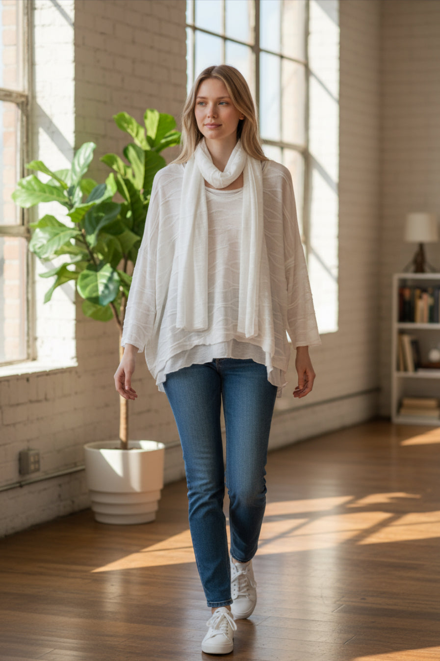 WH BRAIDED 2PC TOP W/SCARF