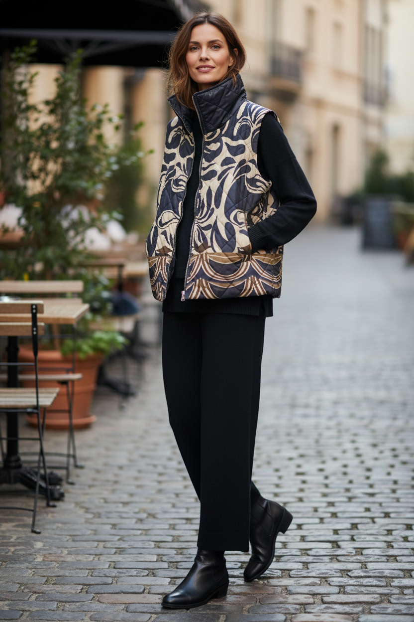 REVERSIBLE BK FILIGREE VEST