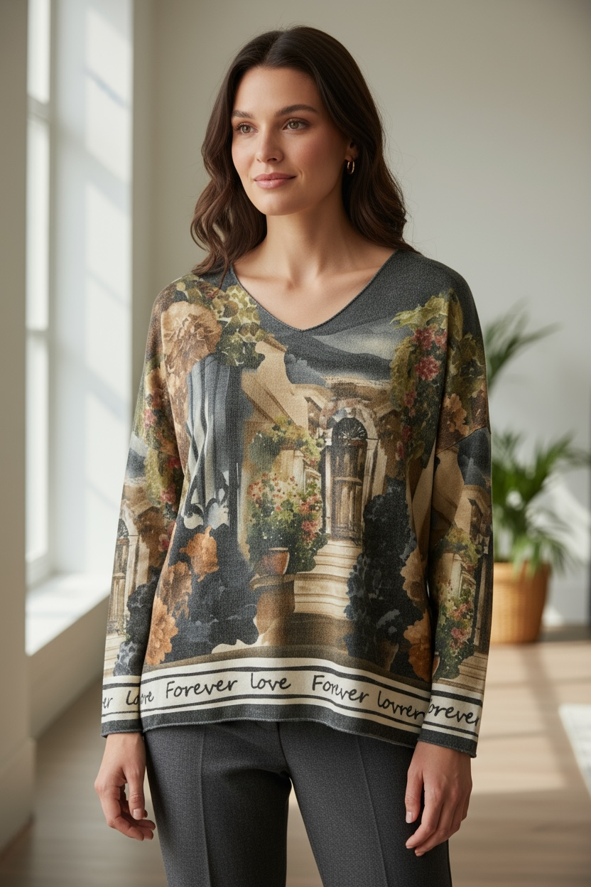 GR GARDEN PRINT TOP