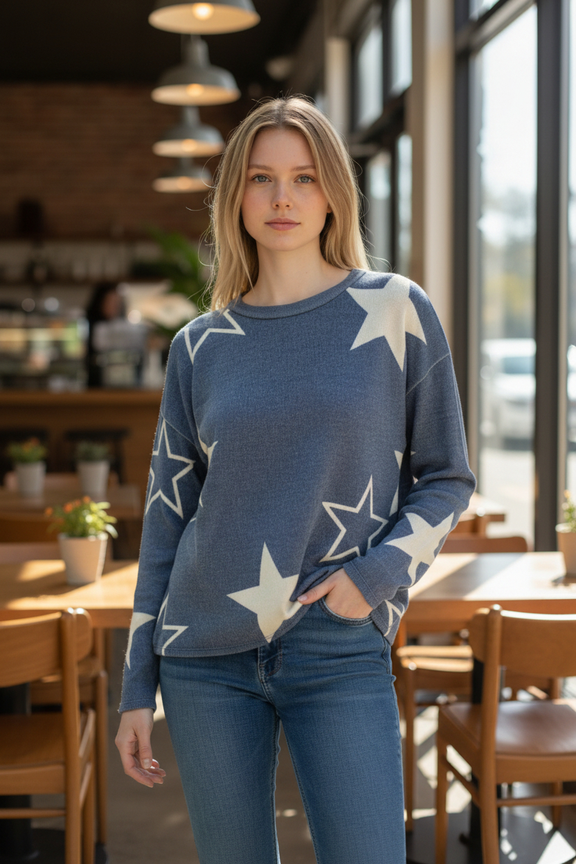 NA STAR PRINT TOP
