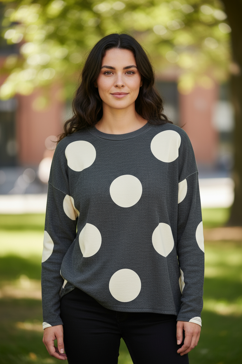 BK POLKA DOT PRINT TOP