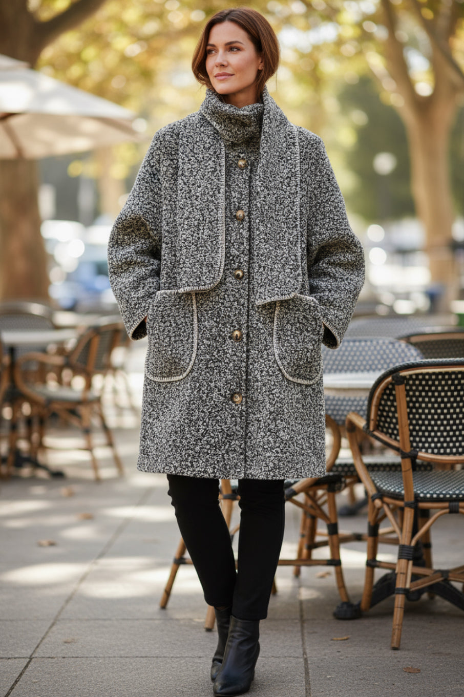 SP WHIPSTITCH COAT W/SCARF