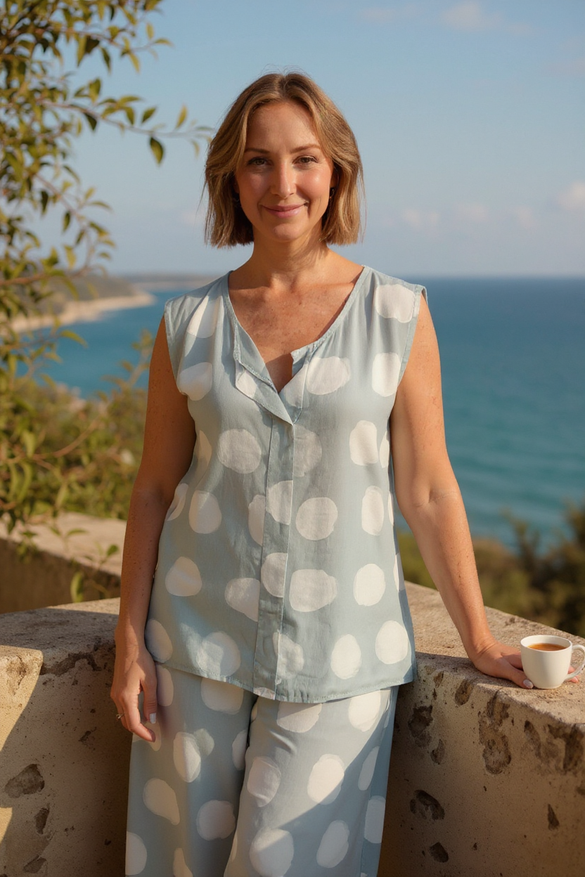 Polka Dot Sleeveless Top
