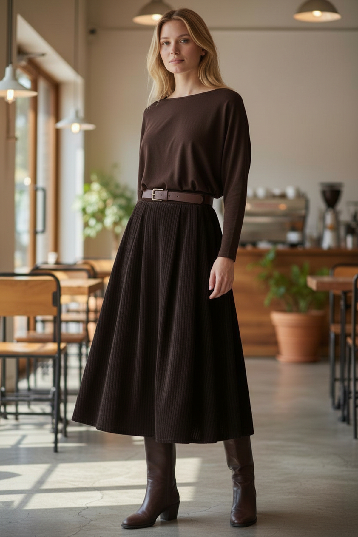 BR CORDUROY SKIRT W/BELT