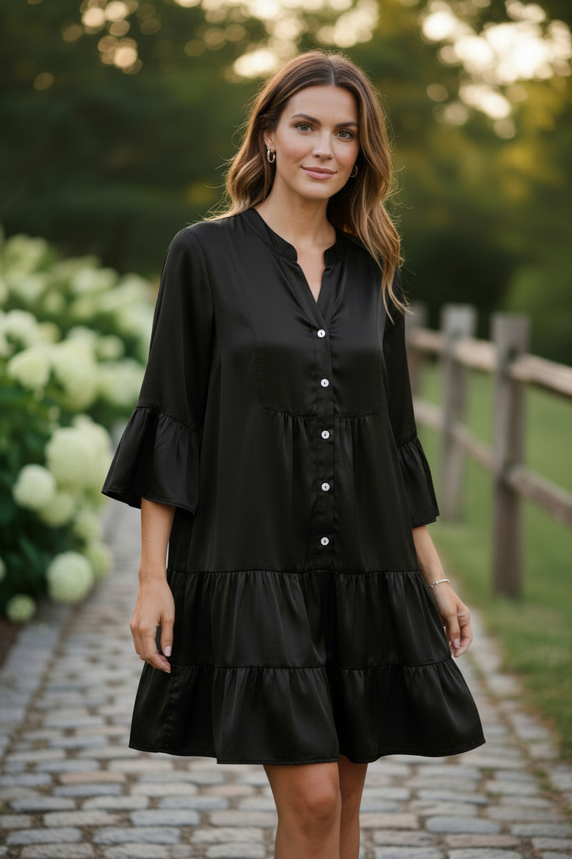 BK 3 TIER SATIN DRESS