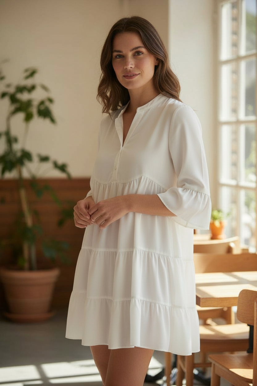 IV 3 TIER SATIN DRESS