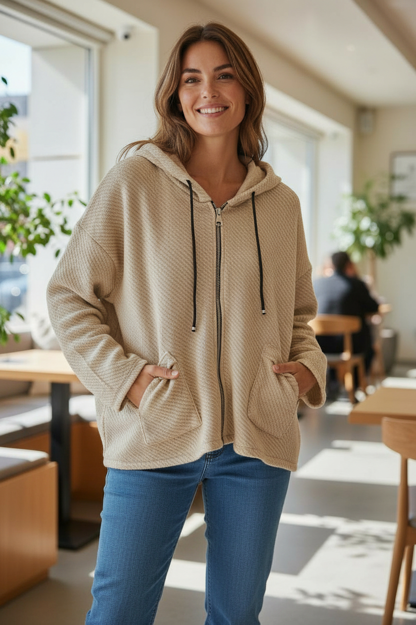 BE ZIP UP HOODY JACKET