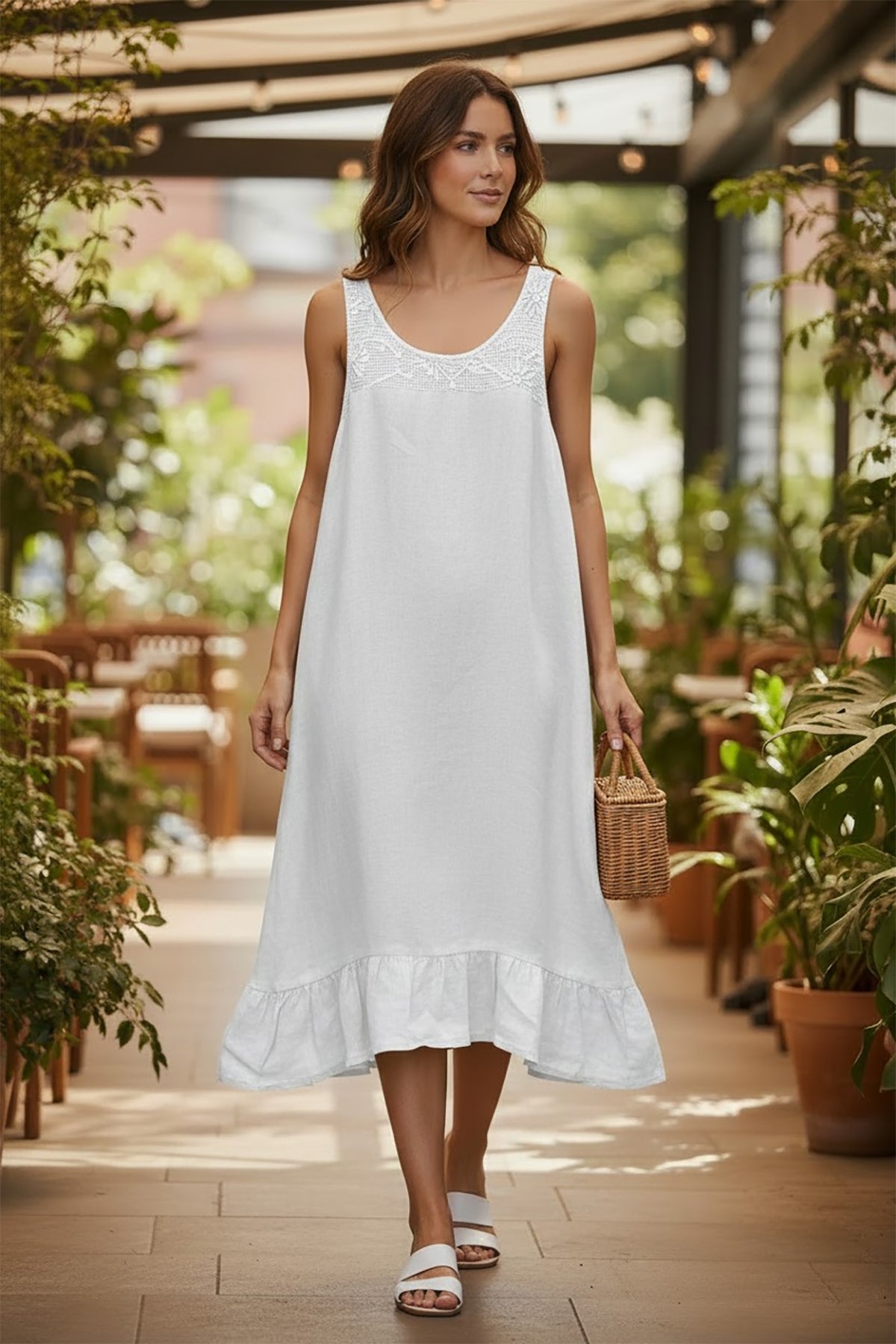 Crochet Linen Dress