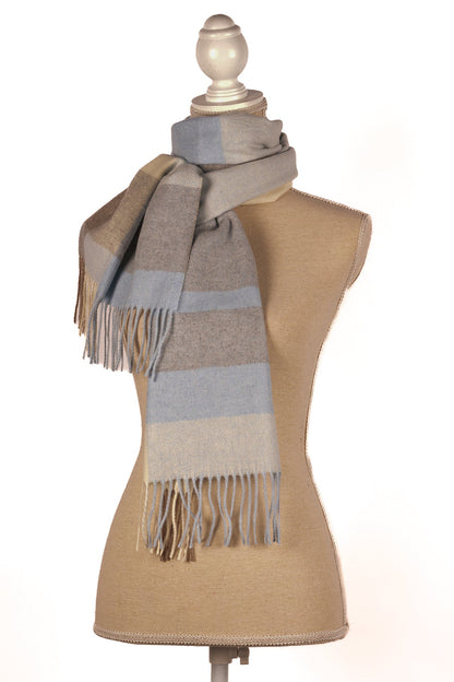 BL CHECK PRINT SCARF 12X72"