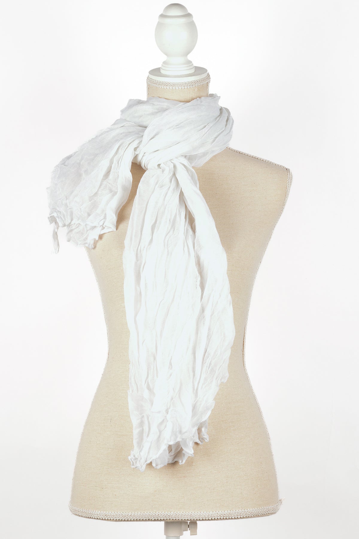 WH SOLID CRINKLE SCARF 28X72