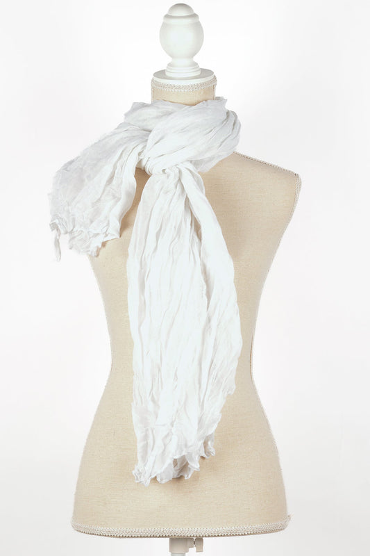 WH SOLID CRINKLE SCARF 28X72