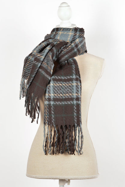 BL PLAID SCARF 26X72"