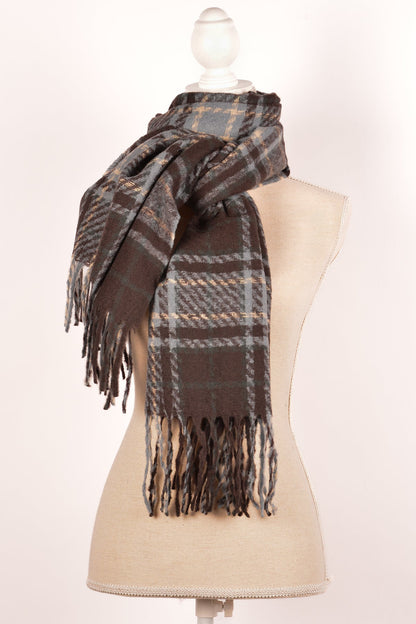 BL PLAID SCARF 26X72"