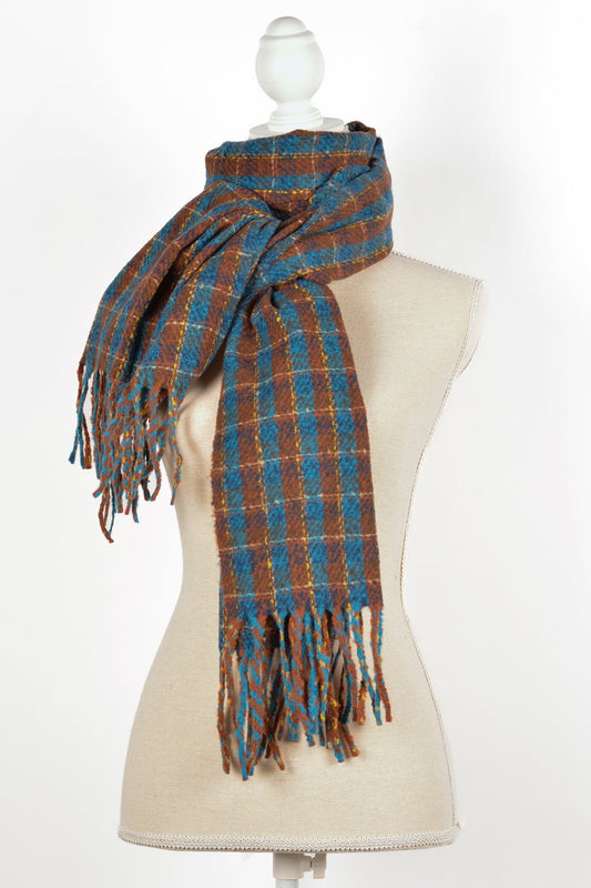 BL CHECK SCARF 26X72"