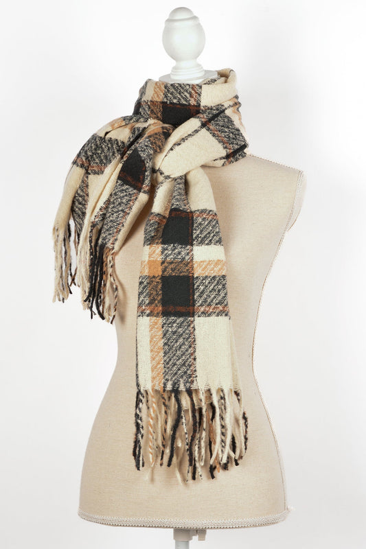 BE PLAID SCARF 26X72"