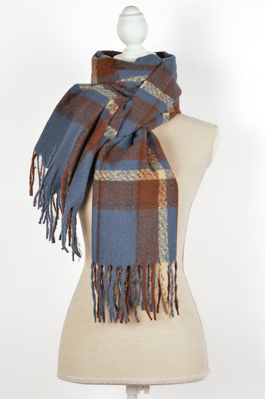 BL PLAID SCARF 26X72"
