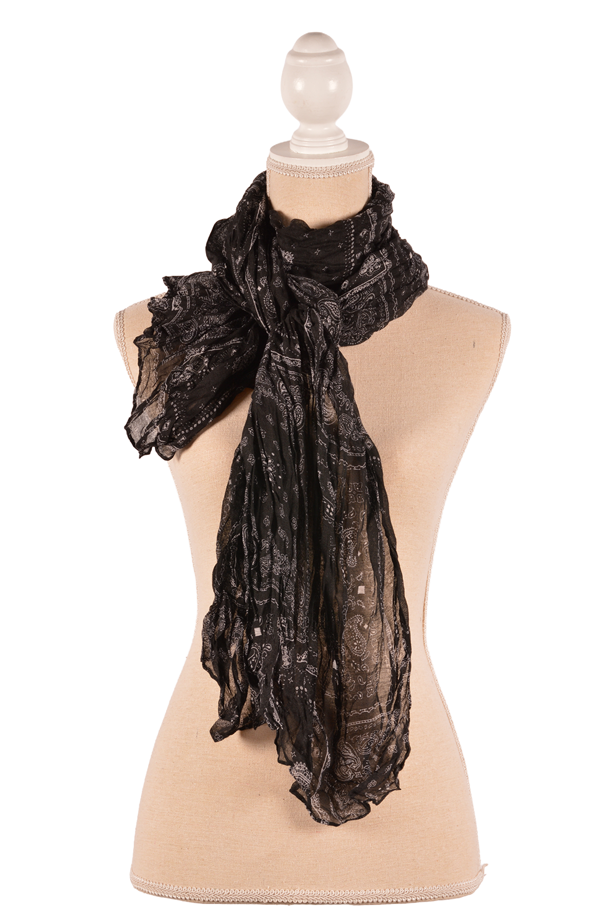 BK 31.5X71" PAISLEY SCARF