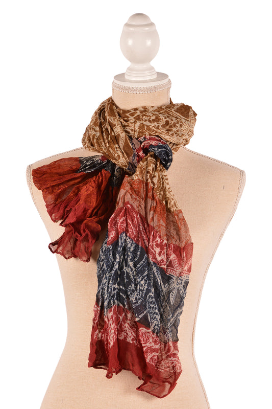BR 31.5X71" PALM PRINT SCARF