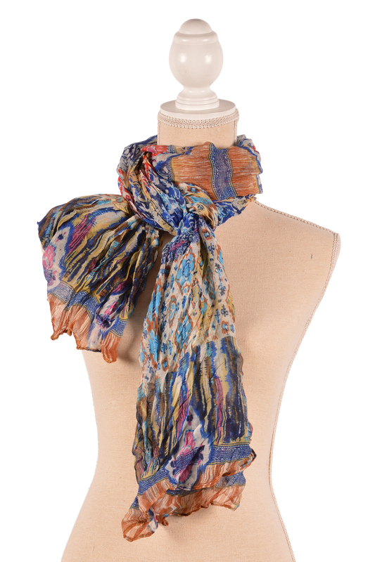 BL 31.5X71" CRINKLE SCARF