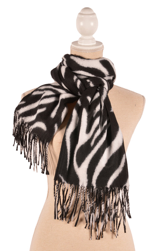 WH 27.5X71" ZEBRA PRINT SCARF