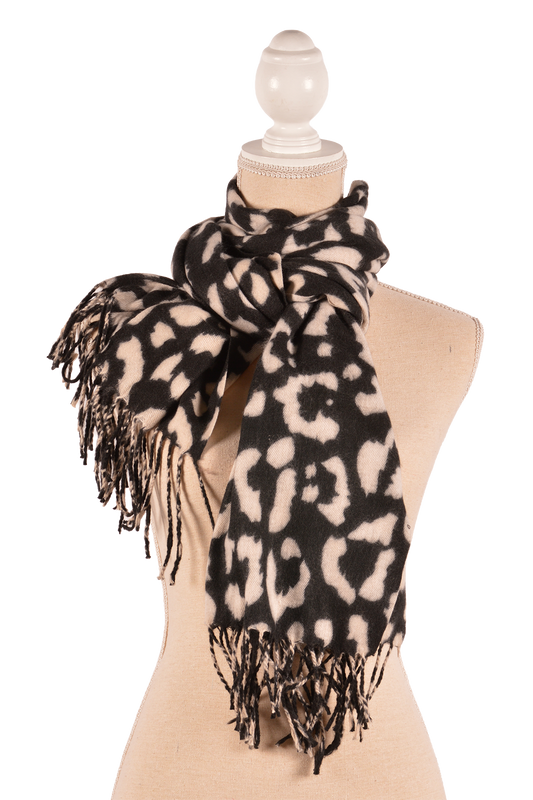 BK 27.5X71" LEOPARD SCARF