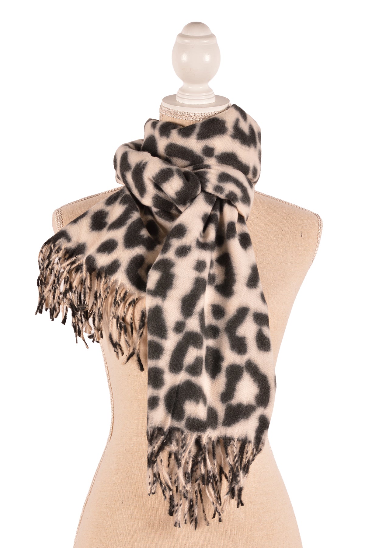 WH 27.5X71" LEOPARD SCARF