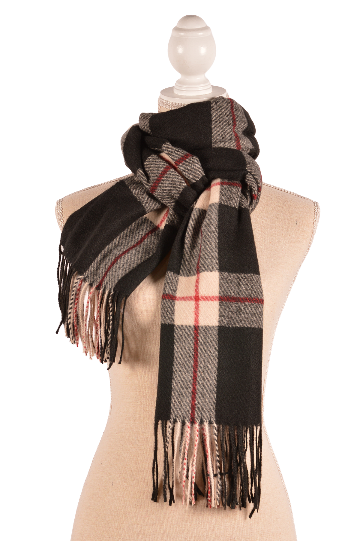 BK 26X71" PLAID SCARF